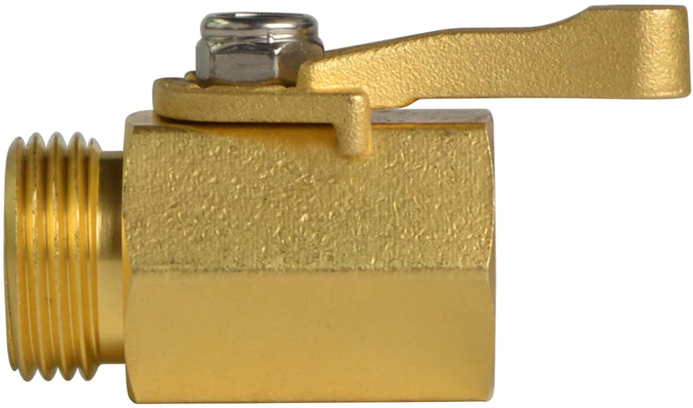HYDRO MASTER Heavy Duty 3/4" Brass Shut Off Valve with Large Handle, Full Flow Garden Hose Connector - watertech plumbing supply