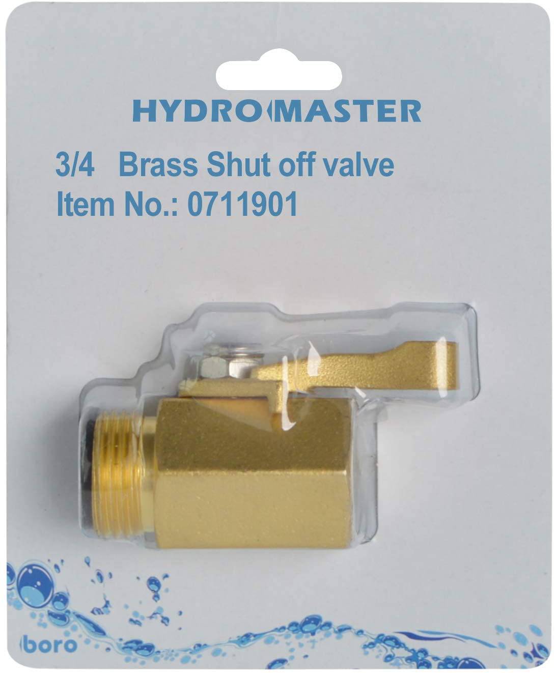HYDRO MASTER Heavy Duty 3/4" Brass Shut Off Valve with Large Handle, Full Flow Garden Hose Connector - watertech plumbing supply