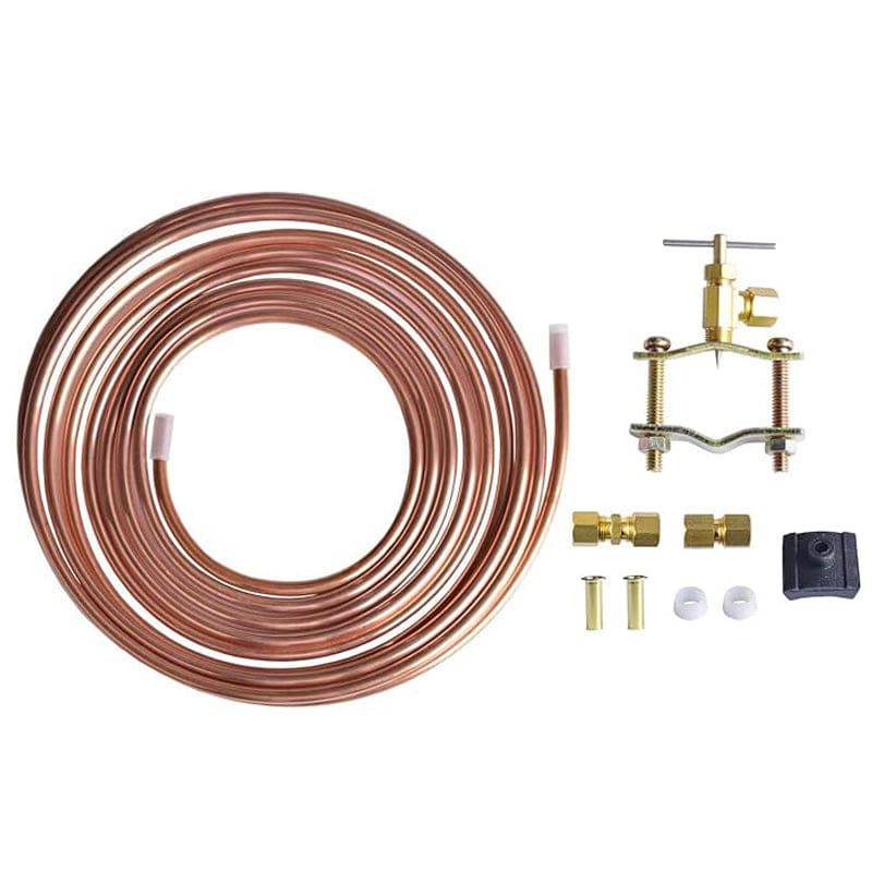Hydro Master 1/4 Inch x 15 ft Copper Tubing Ice Maker and Humidifier Installation Kit, Lead Free - watertech plumbing supply