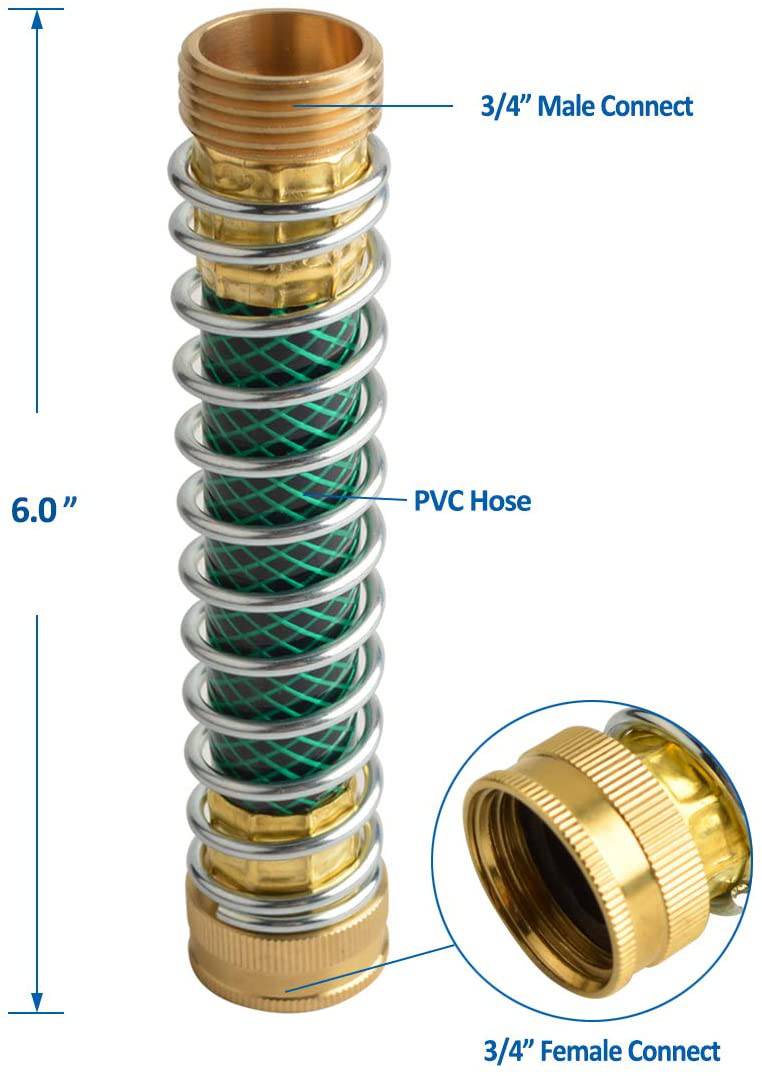 HYDRO MASTER Garden Hose Coiled Spring Protector,Solid Brass Connector,Garden Faucet Extension - watertech plumbing supply