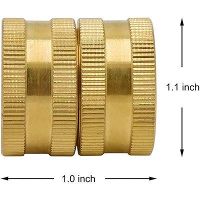 HYDRO MASTER 3/4 Inch Brass Garden Hose Adapter Double Female Quick Connector, Solid Brass 2 Pack - watertech plumbing supply