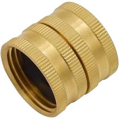 HYDRO MASTER 3/4 Inch Brass Garden Hose Adapter Double Female Quick Connector, Solid Brass 2 Pack - watertech plumbing supply