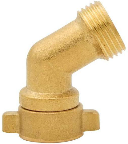HYDRO MASTER 45 Degree Hose Elbow Garden Hose Connector Quick Swivel Connect Adapter, Solid Brass - watertech plumbing supply
