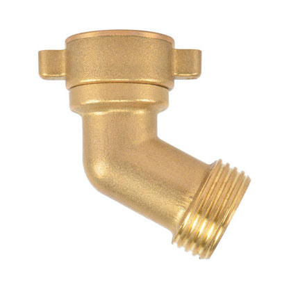 HYDRO MASTER 45 Degree Hose Elbow Garden Hose Connector Quick Swivel Connect Adapter, Solid Brass - watertech plumbing supply