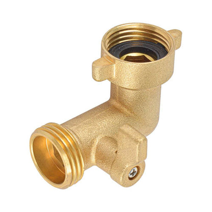 HYDRO MASTER Heavy Duty Brass Shut Off Valve,Garden Hose Elbow Connector,3/4" FHT x 3/4" MHT - watertech plumbing supply