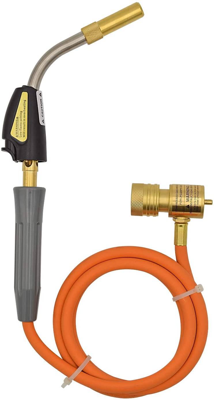HYDRO MASTER 0280101 Self-Lighting Hand Welding Torch with 60 Inch Hose, connection suitable for Propane MAPP Propane and LPG Gas - watertech plumbing supply