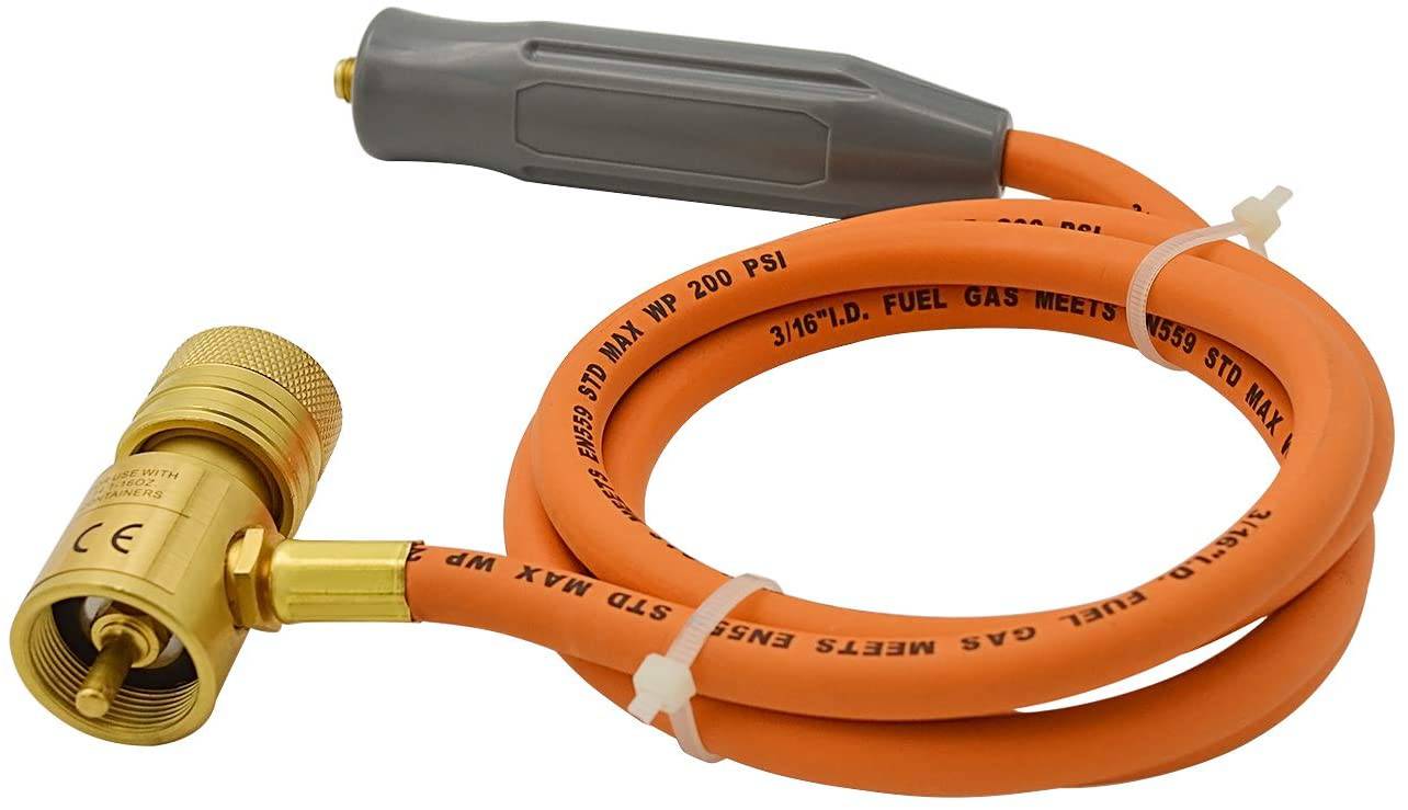 HYDRO MASTER 0280101 Self-Lighting Hand Welding Torch with 60 Inch Hose, connection suitable for Propane MAPP Propane and LPG Gas - watertech plumbing supply