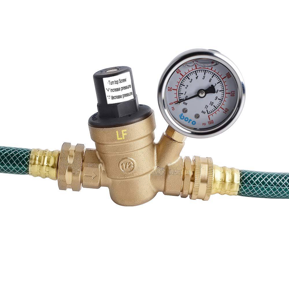 HYDRO MASTER Dual Scale 2" Stainless Steel Case Regulator Gauge with Liquid Filled,1/4" NPT Bottom Connection - watertech plumbing supply