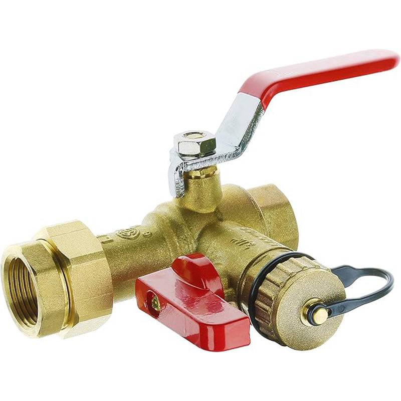 Hydro Master 3/4-Inch IPS Isolator Tankless Water Heater Service Valve Kit with Pressure Relief Valve, Clean Brass - watertech plumbing supply