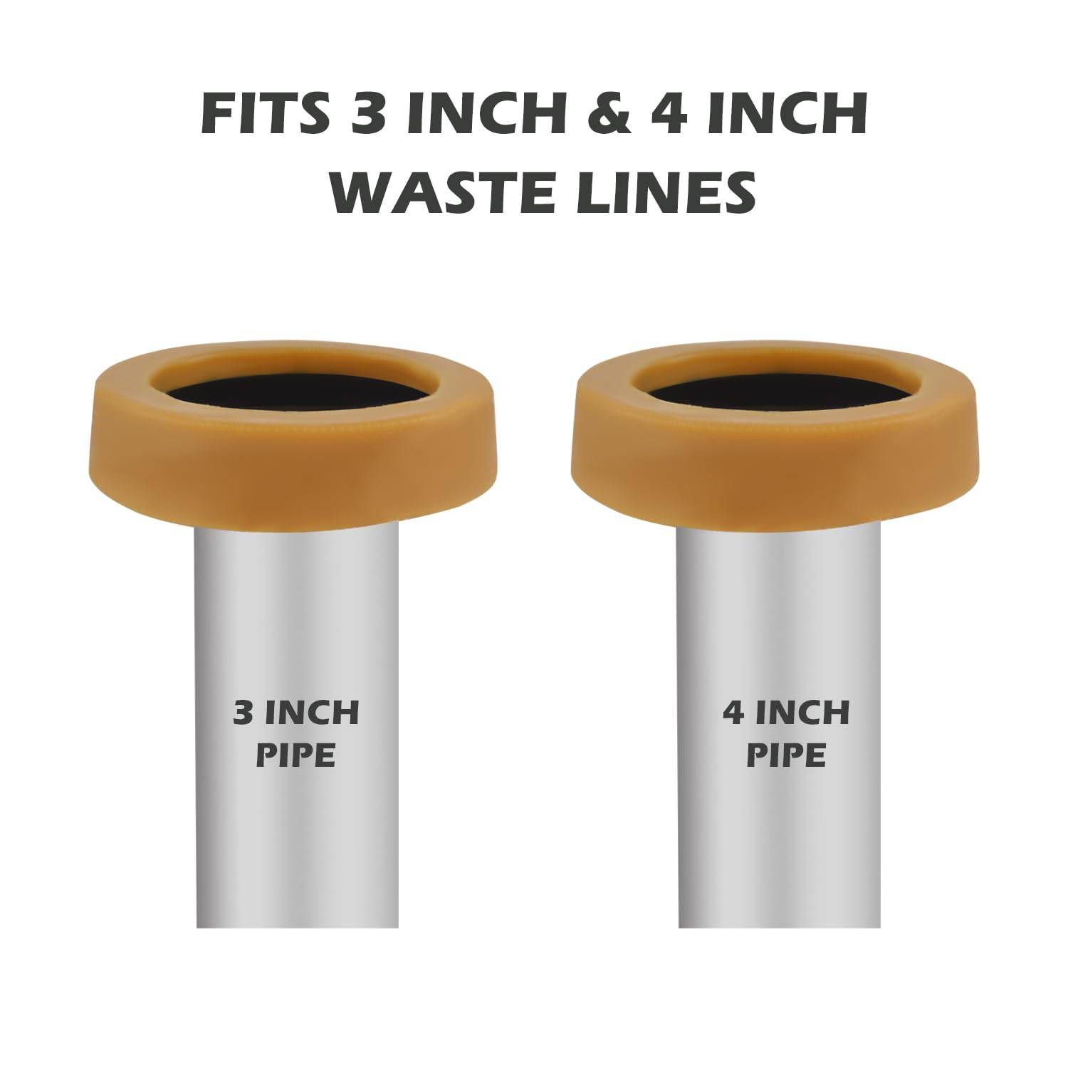 HYDRO MASTER Extra Thick Toilet Wax Ring Kit with Flange and Bolts, Fits 3-inch or 4-inch Waste Lines - watertech plumbing supply