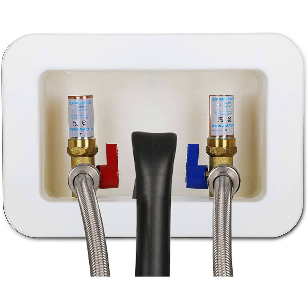 Hydro Master Washing Machine Outlet Box, Washing Stop Valves with Water Hammer Arrestor - watertech plumbing supply