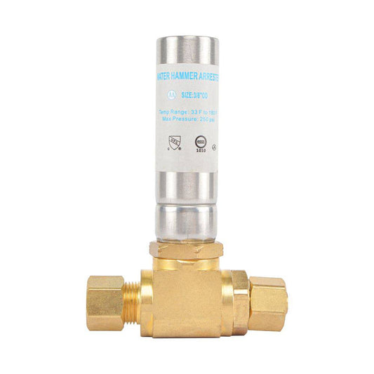 HYDRO MASTER Lead Free Brass Tee Water Hammer Arrestors with Stainless Steel Tube - watertech plumbing supply