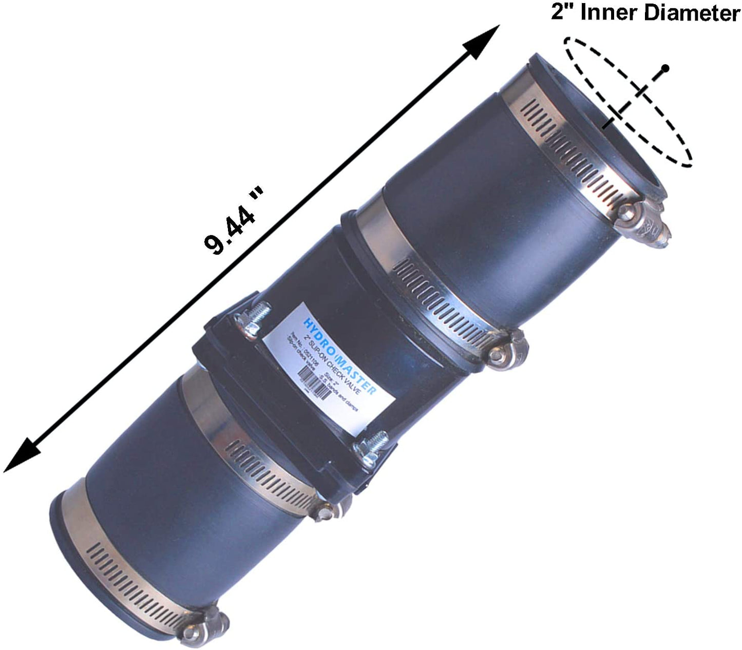 Hydro Master 2 inch Plastic Sump Pump Check Valve with Stainless Steel Clamps - watertech plumbing supply
