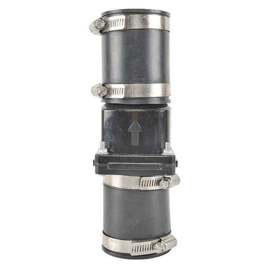 Hydro Master 2 inch Plastic Sump Pump Check Valve with Stainless Steel Clamps - watertech plumbing supply