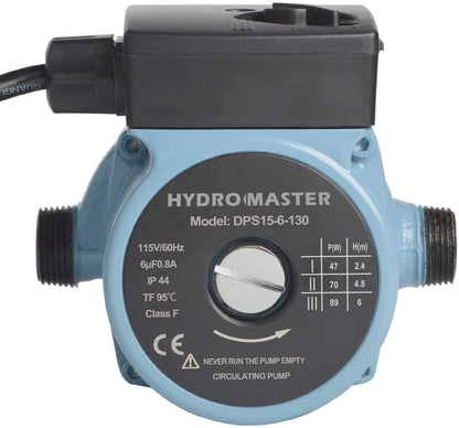 HYDRO MASTER 3/4" NPT Hot Water Circulator Pump with 3-Speed Control for Water Heater System (US standard Plug Included) - watertech plumbing supply