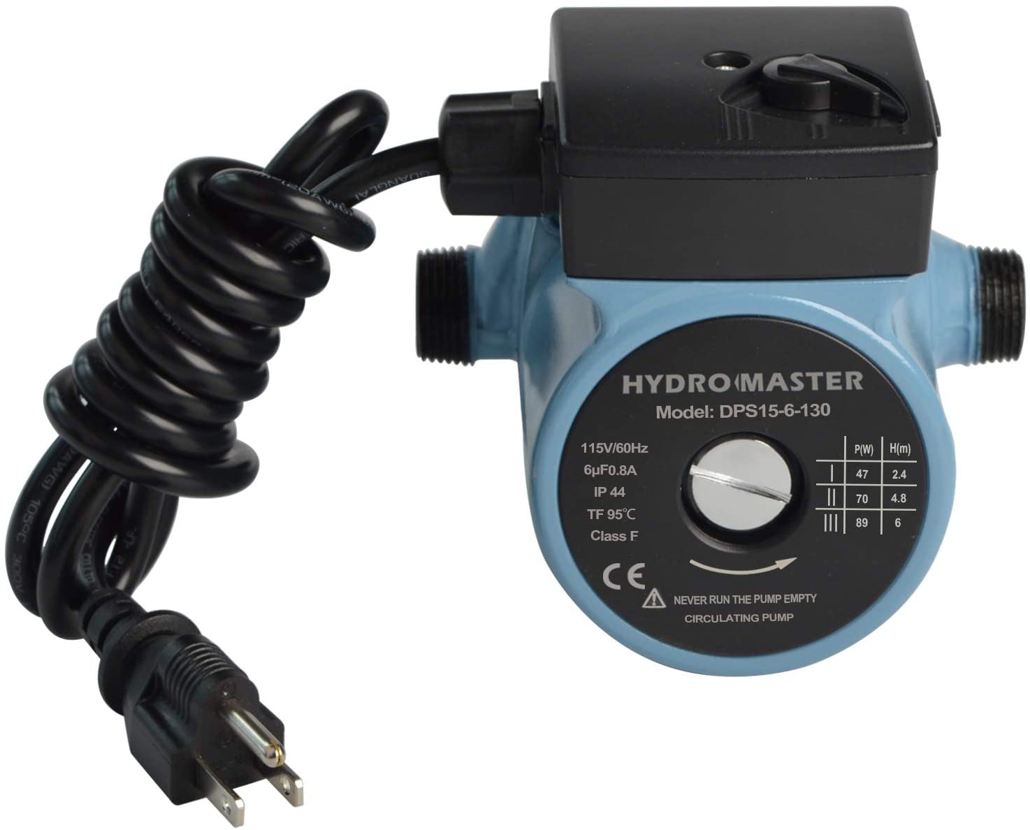 HYDRO MASTER 3/4" NPT Hot Water Circulator Pump with 3-Speed Control for Water Heater System (US standard Plug Included) - watertech plumbing supply