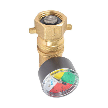 RV Water Pressure Regulation,3/4" Garden Hose Thread, for RV Camper, Hose, Trailer, Setting 35-45 Psi (With Gauge) - watertech plumbing supply